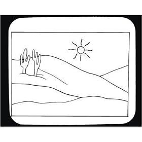 Mouse Pad with "black and white", mountains, hills, cactus, desert, Africa, Sahara, sun, dunes