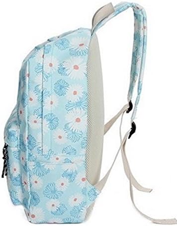 Unisex Daisy Floral Sweet Shoulder Backpack Mochilas Canvas 3D Fashion Rucksack Casual Bag School Backpacks Blue Sky