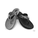 Mens Summer Wear Beach/Pool Shoes - Flip Flops (Black Grey)