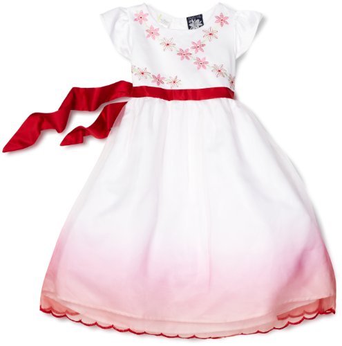 So La Vita Girls 4-6x Organza Dip Dye Overlay Dress 