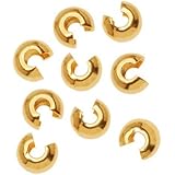 Bright Gold Tone Crimp Bead Covers 4mm (144)