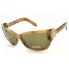 CHLOE CL 2172 CL2172 Striped Brown C04 Sunglasses Light Green Lenses Size: 130