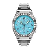 Aqua Master Mens Octagon Diamond Watch with Diamond Bezel, 4.50 ctw by Aqua Master