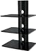 Promount Floating 3 Tier Black Glass Wall Mount Bracket Shel
