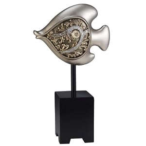 17\”H Silver Vine Decorative Fish Piece