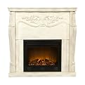 Ralston Carved Electric Fireplace - Antique White
