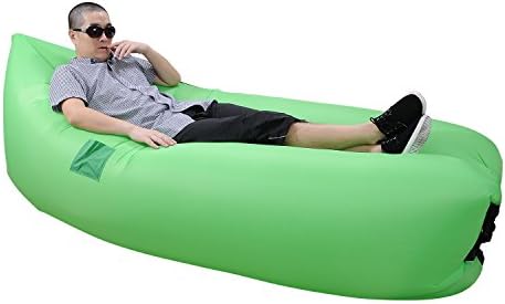 Doopro Inflatable Lounger Air Sleeping Bag Bed Lounger Air Mattress Couch Hammock Sofa bags Waterproof Compression Sacks for Outdoor Hiking Camping Beach Hangout Bag with extra Tent Peg (Green)
