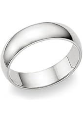 6MM Sterling Silver High Polish Plain Dome Tarnish Resistant Comfort Fit Wedding Band Ring