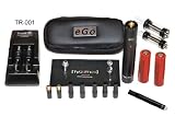Lavatube Version 2.0 - PREMIUM Set - NEU mit Widerstandsmessung und TR-001 Ladeger&auml;t! original L-Rider by fumees incl. Leder Zipp Case + Zubeh&ouml;r - elektrische Zigarette in der Farbe SCHWARZ