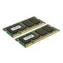 Crucial 2GB Set(2x1GB) 200-Pin PC2 5300 667Mhz SODIMM DDR2 RAM