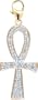 14k Gold Diamond Ankh Cross Charm (1/10 cttw)