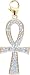 14k Gold Diamond Ankh Cross Charm (1/10 cttw)
