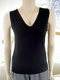 MARRIKAS Bamboo Sleeveless Tank Top BLACK MEDIUM (10-12)