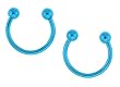 Anodized Blue Titanium Horseshoe - 16g - 10mmx3mm Ball (Sold as Pair)