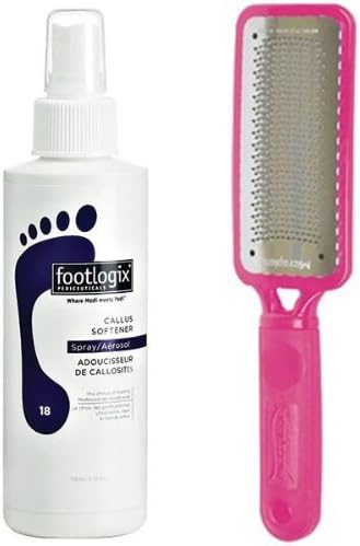 Footlogix Callus Softener 18 with Pink Microplane Colossal Pedicure Rasp