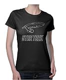 Star Trek - Space Ship - Black Womens Basic Cotton Tee