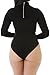 Pink Queen Women's Sexy Stretchy Bodycon Bodysuit Leotard Jumpsuit Romper