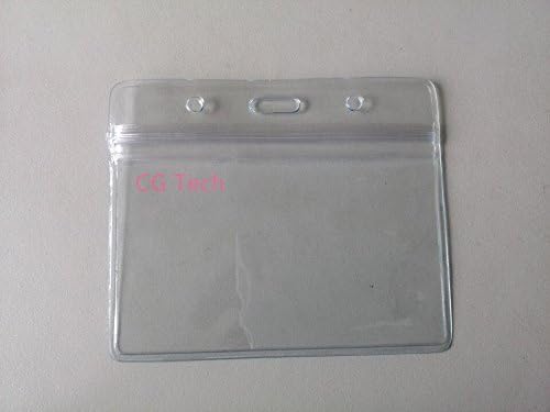 Clear Plastic Horizontal Name Tag Badge ID Card Holders (100 Pcs)