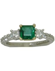 0.70 Carat Emerald Ring with Diamonds in 14 Karat Gold