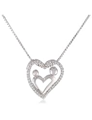 Sterling Silver Cubic Zirconia Pendant Necklace, 18"