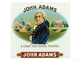 John Adams Brand Cigar Box Label, A Cigar that Makes Friends Giclee Poster Print, 16x12