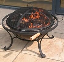 Garden Fire Pit | Outdoor Patio Fire Bowl | Black Bowl Firepit