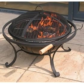 Garden Fire Pit | Outdoor Patio Fire Bowl | Black Bowl Firepit