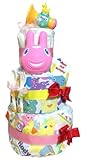 人気No.1 ロディおもちゃ４点も付いた おむつケーキ 出産祝い・ハーフバースデー対応 ピンク (ハーフバースデーM)
