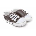 Baby Boys Brown Little Dude Design Shoes/Trainers (0-6 Months) (Brown And White)