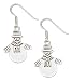 Sterling Silver Flat High Polished Dressed Snowman Earrings.