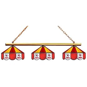 Kansas City Chiefs 3pc SWAG STAINED GLASS POOL BILLIARD TABLE LAMP LIGHT