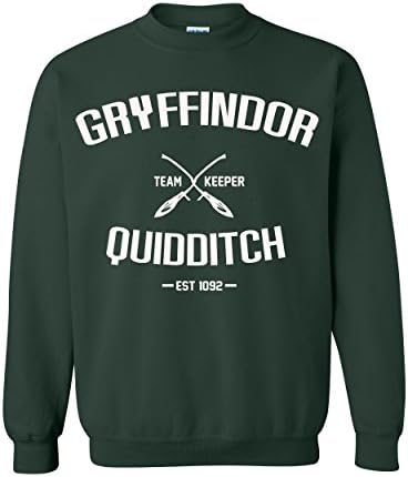 Harry Potter Inspired Gryffindor Quidditch Sweatshirt (Large, Irish Green )