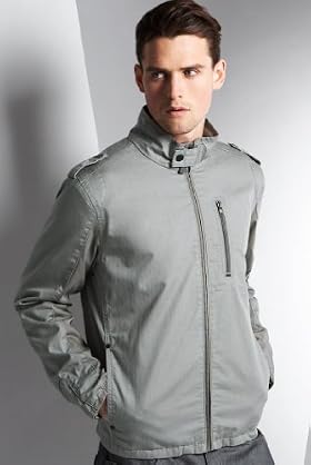 Autograph Pure Cotton Funnel Neck Biker Jacket