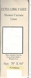 EXTRA LONG size FABRIC Shower Curtain/LINER 70'' wide x 84'' long - WHITE