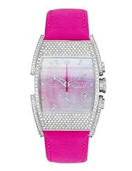 Aqua Master Mens or Womens Bicycle Diamond Watch, 3.25 ctw in pink