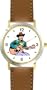 Country Western Singer Playing Guitar 1 Musician - WATCHBUDDY� DELUXE TWO-TONE THEME WATCH - Arabic Numbers - Brown Leather Strap-Size-Children's Size-Small ( Boy's Size & Girl's Size )