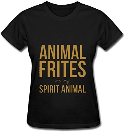 Imperfect world women's Animal Frites are My Spirit Animal T-shirt tee black