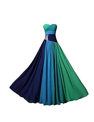 A-line Chiffon/Polyester Sweetheart Lace-Up Crystal Crystals Floor Length Evening Dress/Prom Dress 