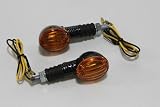 Stalk Turn Signals - Amber Lenses, Carbon Bases, Amber Bulbs - Universal Motorcycle Lights - Honda CBR 600rr 1000rr, Suzuki GSXR 600 750 1000, Yamaha YZF R1 R6, Kawasaki Ninja ZX6r ZX9r ZX10r ZX12r ZX14