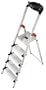Hailo 8815-001 Alu-Sicherheits-Haushaltsleiter - 5 XXL-Stufen mit Multifunktionsschale
