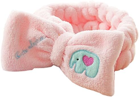 Ilucky Pink Hello Kitty Elephent Flannelette Headband Spa Bathing Make up Wash Face Cosmetic Hair Band (elephent)