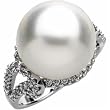 Lovely Pearl and Diamond Ring