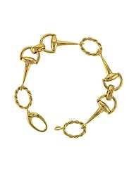 ClevereveS 18Kt Gold Yellow Horseshoe Link Bracelet