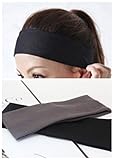 Multi-Purpose Plain Wide-cut Band Headband Yoga Gym Sports Hair Styling Accessories Stretch Fabric Headband Handy Accessory Kylie Band-Black