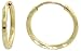 10k Yellow Gold Thin Diamond Cut Hoop Earrings, 1/2 (12mm) diameter