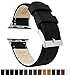 Barton Leather Watch Bands Compatible with All Apple Watch Models - 42mm Black Leather & Stitching
