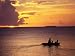 Canoe at Sunset in Funafuti Lagoon, Funafuti Atoll, Tuvalu Photographic Poster Print ...
