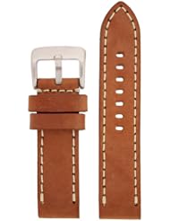 Panerai Style Watch Band Thick Leather Like Original Heavy Buckle Tan 24 millimeter