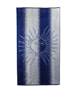 Flor De Algodón Toalla Playa Lux Mod 86 (Azul Marino/Gris)