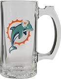 Miami Dolphins Beer Mug: 3D Logo Glass Tankard